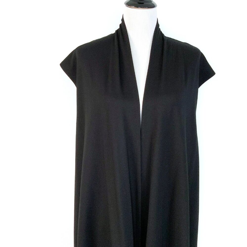 Bryn Walker Black Open Front Cardigan Long Vest Career Lagenlook Sz XL - Picture 5 of 16
